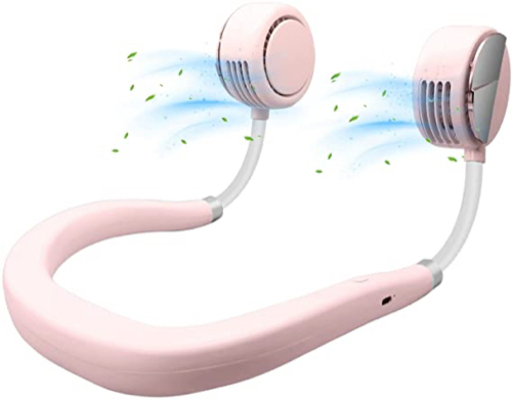 新品未使用⭐︎首掛け扇風機 USB充電式 ピンク
