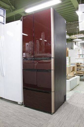 日立 6ドア冷凍冷蔵庫 505L 自動製氷 真空チルド R-XG5100G(XT)クリスタルブラウン 2018年製 HITACHI 冷蔵庫 中古家電 店頭引取歓迎 R3899)