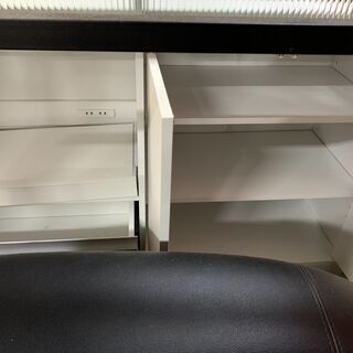 ◎バタフライキッチンカウンター ホワイト 両面タイプ 脚に破損有 シミ 