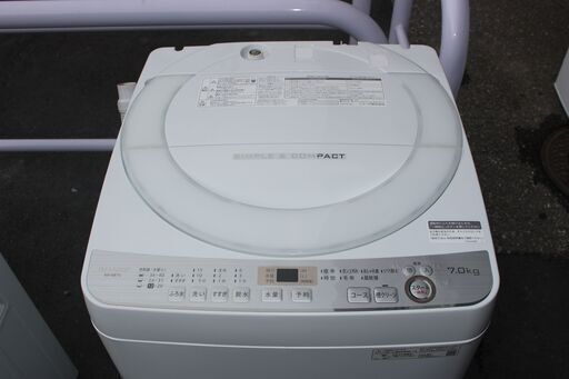 美品！SHARP シャープ 洗濯機(ES-GE7C-W) 19年製 7㎏ ★特別価格★大田区、品川区 配送・設置無料★店頭取引歓迎！