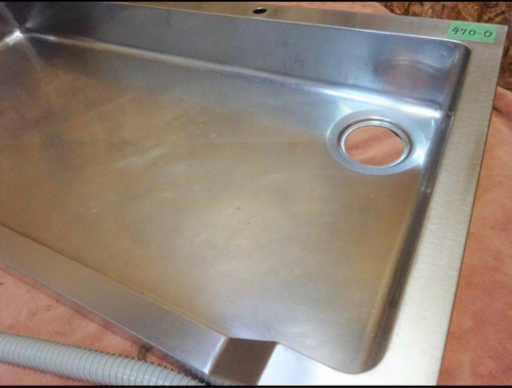 470-0) ステンレス 一槽 舟形シンク シンクのみ W1260D600H180 排水