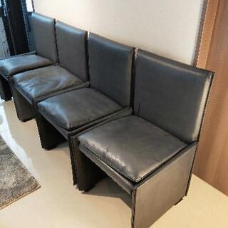 カッシーナ Cassina 名作 ブレークチェア 4脚セット グレー本皮