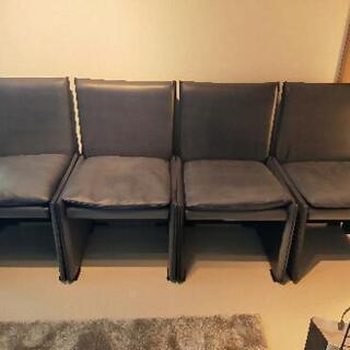 カッシーナ Cassina 名作 ブレークチェア 4脚セット グレー本皮