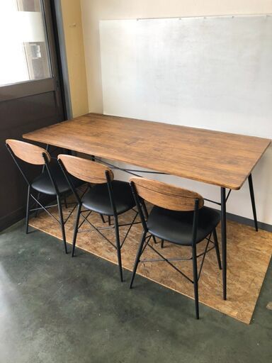 【Lanadel-Table】ラナデル ダイニング テーブル チェア 椅子 イス 3個 インテリア 家具 4点セット