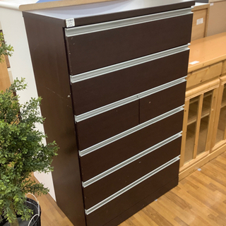 ダークブラウン 6段チェスト　ニトリ 中古 ニトリ 6段チェスト ブラウン - ecola