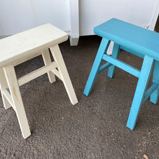 ウッドチェスト　DIY 椅子　ガーデニング用　現状品2個セット