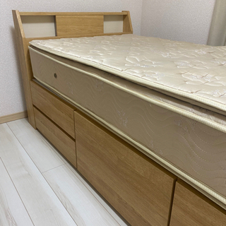 シングルベッド、マットレス(引き出し付き)値下げ中