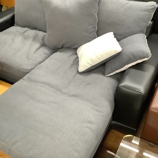 ソファー多数展示中】カウチソファー 布×合皮入荷いたしました