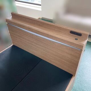 簡単組立 チェストベッド シングル フレーム 照明 2口コンセント 