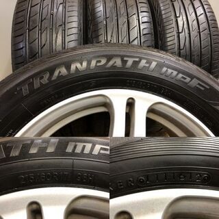 【TOYO TRANPATH mpF 215/60R17】夏タイヤ【日産 純正ホイール 17インチ 7J5HPCD114.3+40】バリ溝 エルグランド等　(MTM74) クレジットカード QR決済可能