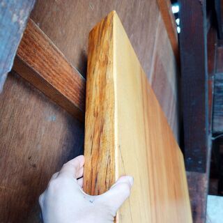 【格安！テーブル材】高級天然木　天板のみ　ベイマツ／米松／Oregon pine／長辺1950mm　３枚接ぎ　　※反り止め有