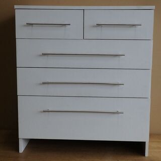 収納チェストホワイト 幅80×奥行42×高さ90cm（200111）