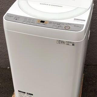 ㉝【6ヶ月保証付・税込み】美品 シャープ 6kg 全自動洗濯機 ...