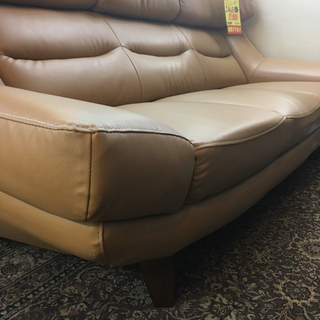 3人掛けソファ S167 3Pソファ 3人掛けソファ ベージュ 合皮 幅205cm