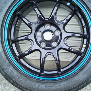 ☆美品! 珍しい配色! LM SPORT 16×7JJ オフセット45mm PCD100mm 5H(穴) レガシィ インプなどに ☆ - 岩出市