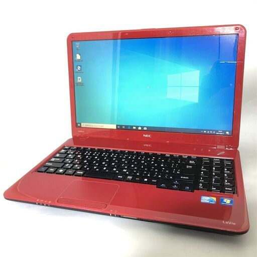 即使用可 赤色 ノートパソコン Windows10 中古動作良品 15.6型 ワイド液晶 NEC PC-LS350CS1TR Core i3 4GB Blu-ray 無線LAN Office