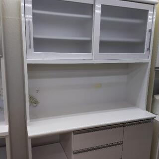 レンジボード 2面食器棚 カップボード ホワイト スチーム対応 118×48 