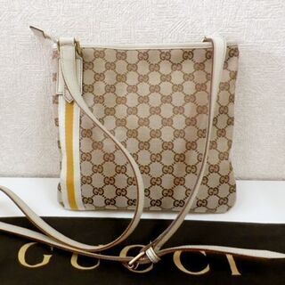 グッチ レディース ショルダーバッグ GGキャンバスxレザー 斜め掛け