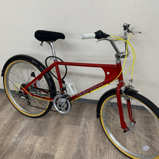 ☆状態良好☆ 24-26㌅ 自転車 ロードバイク 赤 黄色 菊E