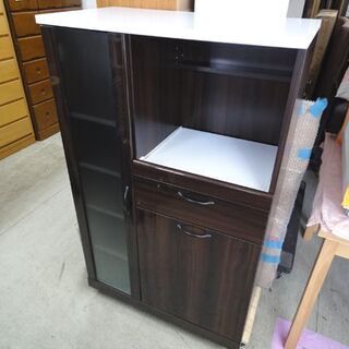 レンジボード 幅75×奥行39.5×高さ118cm キッチン収納 ミドルレンジボード レンジ台 木目調 ブラウン 札幌市 中央区 レンジボード 幅75×奥行39.5×高さ118cm キッチン収納 ミドル