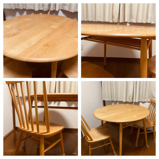 モモナチュラル　ダイニングテーブル　チェア二脚付き Select a TABLE-LEG -2本脚- MOMO NATURAL