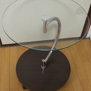 【ネット決済】ガラストップ 丸 サイドテーブル