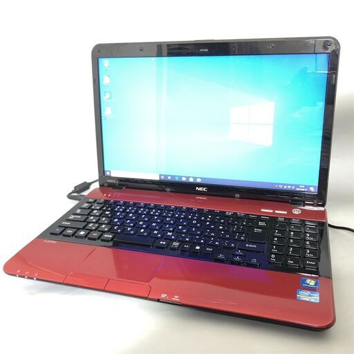 人気色 赤 新品高速SSD256GB ノートパソコン Windows10 中古美品 15型ワイド NEC LS550/E Core i5 8GB Blu-ray 無線 Office有