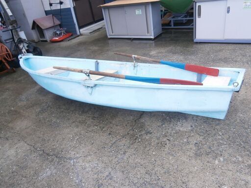☆中古品 FRP ボート サイズ：3500ｘ1100ｍｍ（素人採寸） オール2本付き 穴なし☆