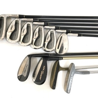 SOLD OUT◆ツルヤ AXEL アクセル 等◆ゴルフクラブ 全13本セット＋Lewis & Bonny 革製 キャディバッグ