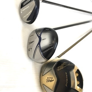 SOLD OUT◆ツルヤ AXEL アクセル 等◆ゴルフクラブ 全13本セット＋Lewis & Bonny 革製 キャディバッグ