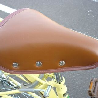 ☆自転車 27インチ 6段変速 シティサイクル カゴ付き ライト付き ママチャリ 荷台 イエロー ギア付き 黄色 札幌 北20条店