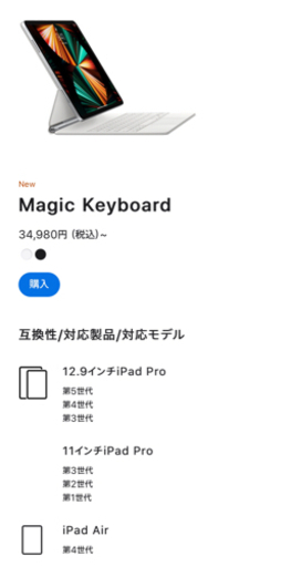 iPad用　マジックキーボード（白）