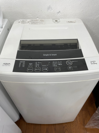 送料・設置込み　洗濯機　5kg AQUA 2014年