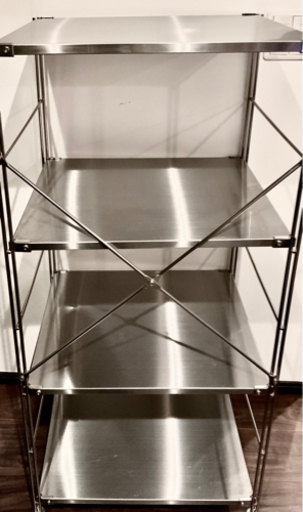 【引き取り限定】無印良品　ステンレスユニットシェルフ 直接引き取り限定）無印ステンレスユニットシェルフ ステンレス帆立