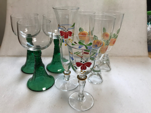 美品 花柄 ワイングラス シャンパングラス 8客セット 小物 インテリア アンティーク 金彩 M 塚田のインテリア雑貨 小物 その他 の中古あげます 譲ります ジモティーで不用品の処分