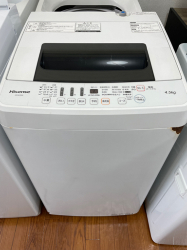 送料・設置込み　洗濯機　4.5kg Hisense 2019年