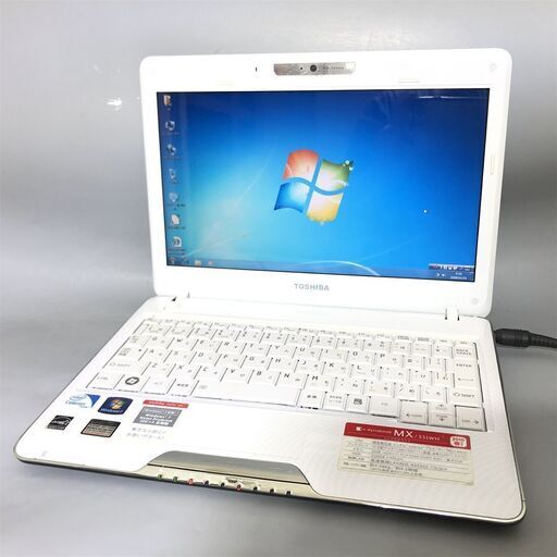 ホワイト色 ノートパソコン 中古美品 11.6型 Toshiba 東芝 Dynabook MX/33LWH Celeron 4GB 320G 無線 カメラ Windows7 Office