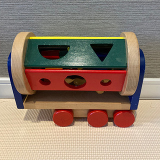 【値下げ】列車型　木のおもちゃ　くるくるミキサーカー