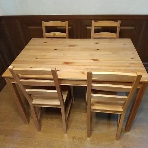 IKEAダイニングテーブルセットJOKKMOKK16384 テーブル+椅子４脚