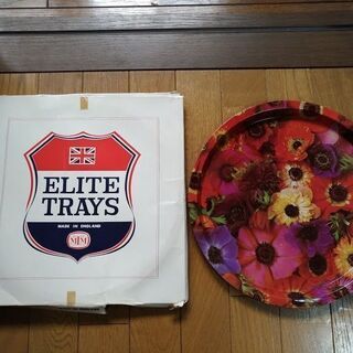 ELITE　TRAYS　メタルトレー　花柄　イングランド製　昭和...