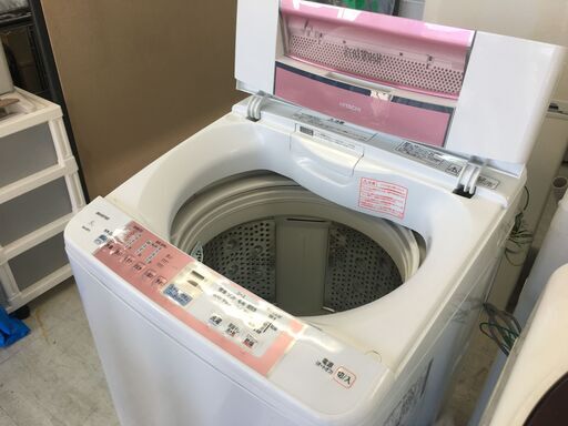送料・設置込み　日立8.0K洗濯機　2013年製　DDモーター新品交換　分解クリーニング済み