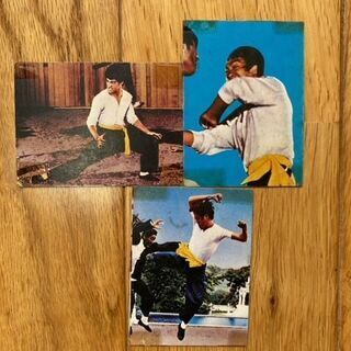 ３８０００円！ブルースリー カード 35枚 ダブリなし（ケンリック・TOWA13枚 東映22枚)（ドラゴンへの道22枚、怒りの鉄拳5枚、燃えよ5枚、危機一髪3枚） 38000円！ブルースリー カード 35枚 ダブリなし（ケンリック