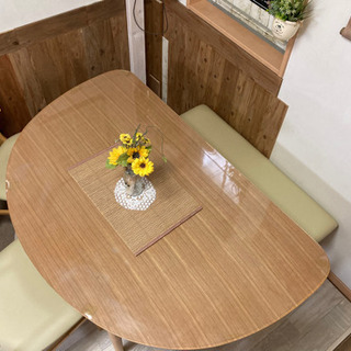【お譲り先決定しました】おしゃれ　ダイニングテーブルセット　5人掛け　半円