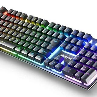 ゲーミングキーボード　RGB1680万色 8種類色変えLEDバッ...