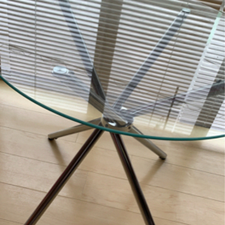 【ネット決済】ガラス　丸　円　テーブル