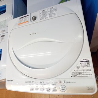 G4896　分解清掃済み　洗濯機　東芝　AW-4S2　4.2㎏　2015年製　安心の半年保証　カード利用可能　洗濯機　生活家電　プラクラ南9条店　札幌