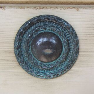 現品限り■ ウロボロス 型 / ドアノッカー ◆ 青銅 調 鋳物 ■ 蛇 縁起物 アンティーク 家具 玄関扉 ノック