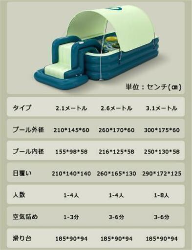 昨年購入 2万円 すべり台つき 大型プール260センチ シェードつき