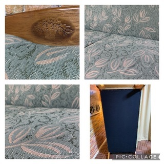 ☑️ヤフオk売約済み　希少極上カリモクターコイズ二人掛けソファー&テーブル クリニング済エスハウス