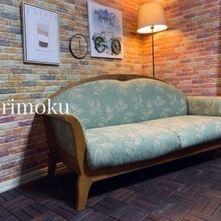 ☑️ヤフオk売約済み　希少極上カリモクターコイズ二人掛けソファー&テーブル クリニング済エスハウス